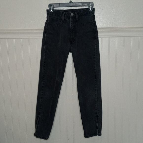 Vintage 80s Guess Black High Rise Zipper Ankle Jeans Womens Size 27 - Picture 1 of 8